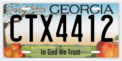 GA license plate CTX4412