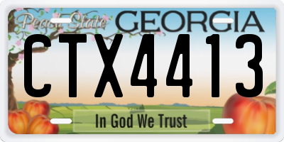 GA license plate CTX4413