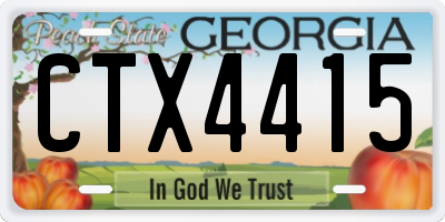 GA license plate CTX4415