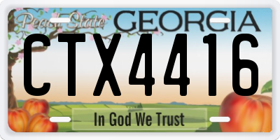 GA license plate CTX4416