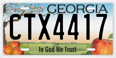 GA license plate CTX4417
