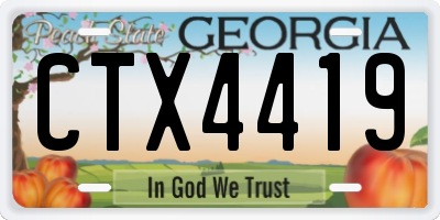 GA license plate CTX4419