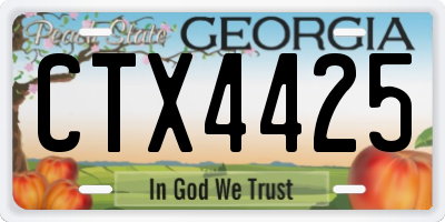 GA license plate CTX4425