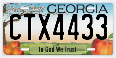 GA license plate CTX4433