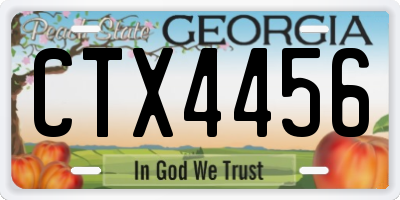 GA license plate CTX4456