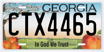 GA license plate CTX4465