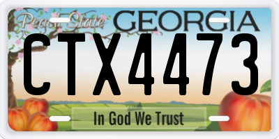 GA license plate CTX4473