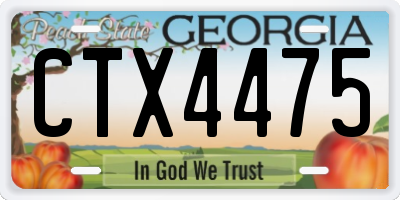 GA license plate CTX4475