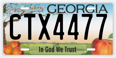 GA license plate CTX4477