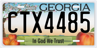 GA license plate CTX4485