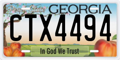 GA license plate CTX4494