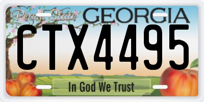 GA license plate CTX4495