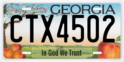 GA license plate CTX4502