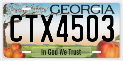 GA license plate CTX4503