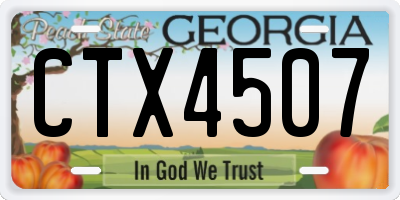 GA license plate CTX4507