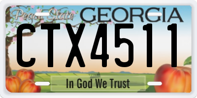 GA license plate CTX4511