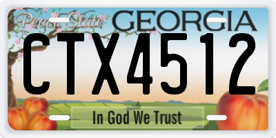 GA license plate CTX4512