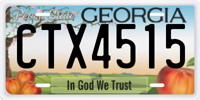 GA license plate CTX4515