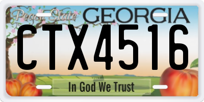 GA license plate CTX4516
