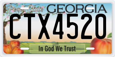 GA license plate CTX4520