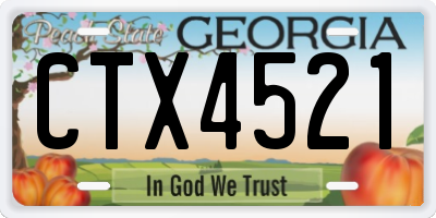 GA license plate CTX4521