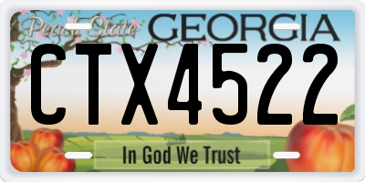 GA license plate CTX4522