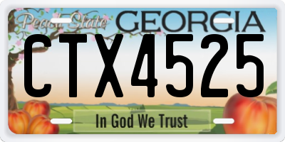 GA license plate CTX4525