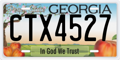 GA license plate CTX4527