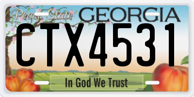 GA license plate CTX4531