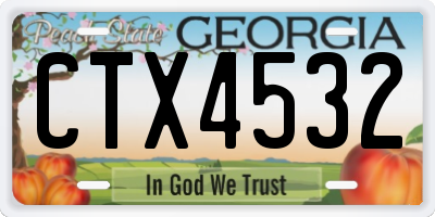 GA license plate CTX4532