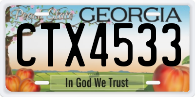 GA license plate CTX4533