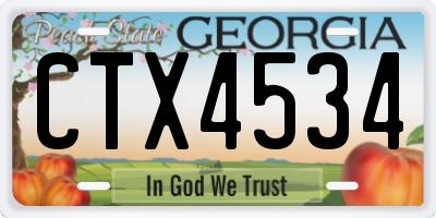 GA license plate CTX4534