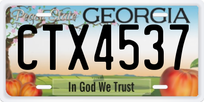 GA license plate CTX4537