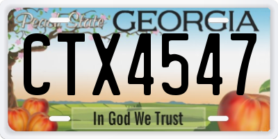 GA license plate CTX4547