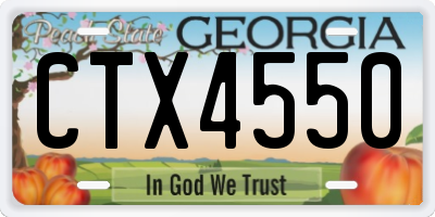 GA license plate CTX4550