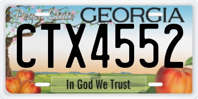 GA license plate CTX4552