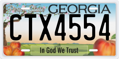 GA license plate CTX4554