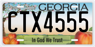 GA license plate CTX4555