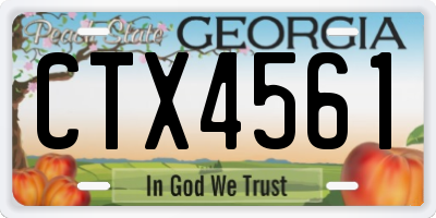 GA license plate CTX4561