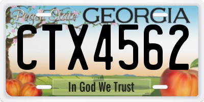 GA license plate CTX4562