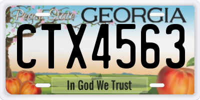 GA license plate CTX4563