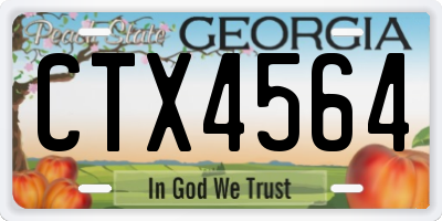 GA license plate CTX4564