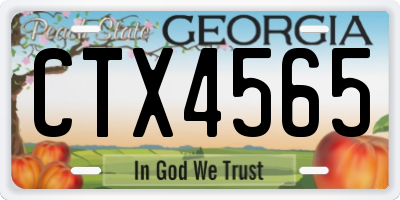 GA license plate CTX4565