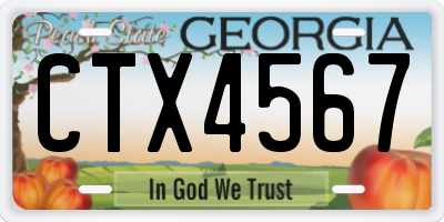 GA license plate CTX4567