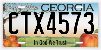 GA license plate CTX4573