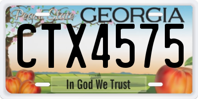 GA license plate CTX4575