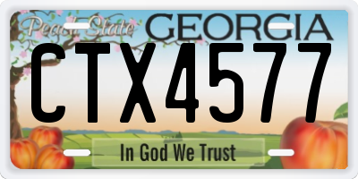 GA license plate CTX4577