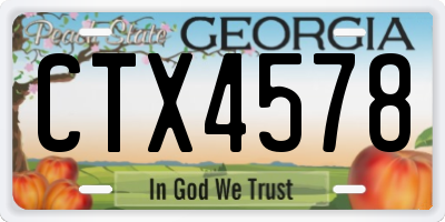GA license plate CTX4578
