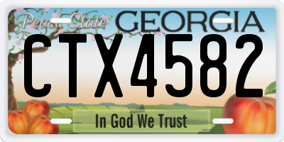 GA license plate CTX4582