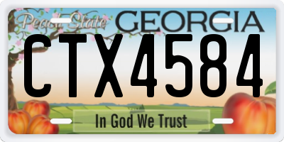 GA license plate CTX4584